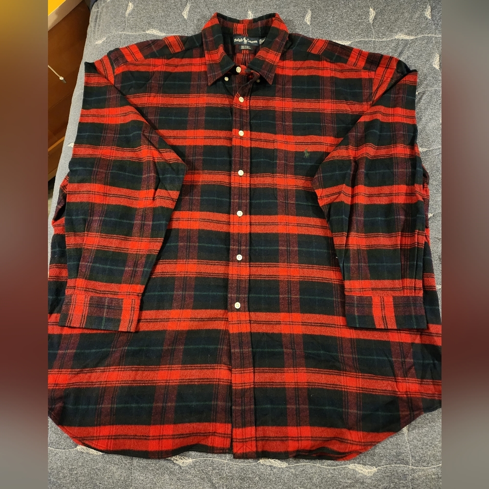 Ralph Lauren Polo flannel plaid shirt - Picture 3 of 5